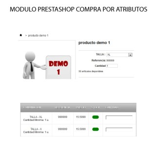 Modulo Prestashop venta multiple de Atributos | Informax