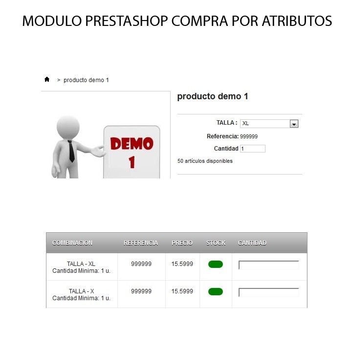 Modulo Prestashop venta multiple de Atributos | Informax